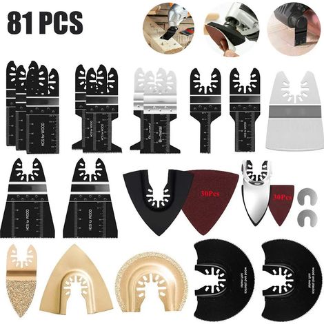 S-giant 81-teiliges Oszillationssägeblatt-set Für Holz, Kunststoff Und Metall – Universelles Multifunktionswerkzeug-zubehörset Inklusive Aufbewahrungstasche – Passend Für Dewalt, Parkside, Black & Dec