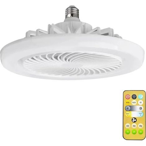 Generische Deckenventilatorlampe Mit E27-fassung (85–265 V) – Leise Beleuchtung – Fernbedienung – 3 Geschwindigkeiten Und 3 Farbtemperaturen – 30 W (schlafzimmer/wohnzimmer/büro)