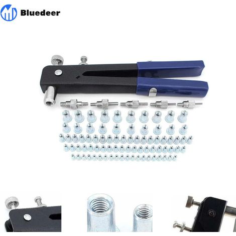 Gewinde-nietmuttern-set, 86-teilig, Nietenmuttern-pistolen-set, Nieten-nietmuttern-pistolen-rveter-zangen-werkzeug, Gewindeeinsatz Für Gewinde M3, M4, M5, M6, M8 Bluedeer