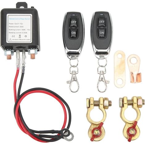 Batterieschalter Mit Fernbedienung – Kfz-stromabschalter, Kupferstecker, Ideal Für Automobile (rote Und Blaue Batteriepole, 1 Paar)
