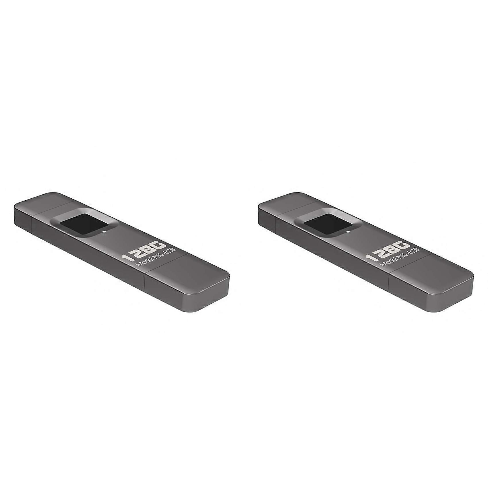 Clé Usb Cryptée À Double Usage (téléphone Portable/ordinateur) Avec Double Lecteur D'Empreintes Digitales, 128 Go, Pour Iphone/ipad. Transmission Haute Vitesse.