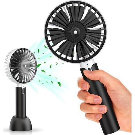Honornic – Tragbarer, Über Usb Wiederaufladbarer Mini-ventilator Mit 2600-mah-akku – 3 Geschwindigkeiten – Ideal Für Büro, Zuhause, Reisen Und Make-up