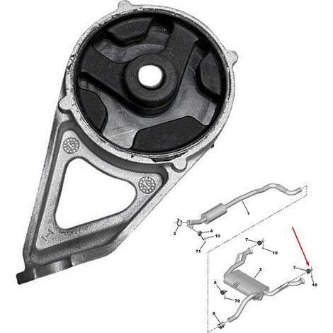 Hinterer Auspuffrohrhalter Für Peugeot Citroën 308s, 3008, 408, C4, C5 (ref. W12728149).