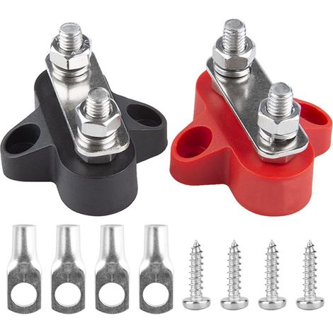 12v-sammelschiene – Anschlussblock Mit Doppelter M8-schraube Für 12v- Bis 48v-gleichstrombatterien – Ideal Für Autos, Boote Und Wohnmobile