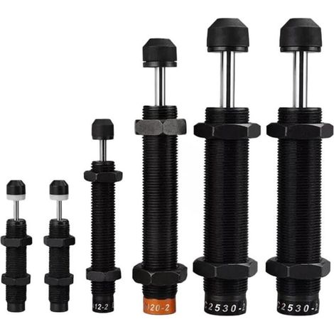 Hydraulischer Stoßdämpfer Mit Variablem Druck, Einstellbare Zylinderfeder, Körper Aus Kohlenstoffstahl, Stange Aus Edelstahl, Industrieller Geschwindigkeitsregler, Schwarzer Stoßdämpfer Ac0806