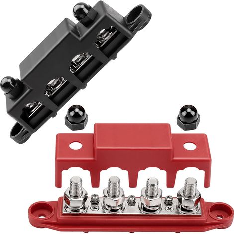 S-giant 2 X Verteilerblock, 250 A Sammelschienenkasten Mit 4 X M10 Klemmschrauben, Hochleistungsmodul, 12 V–48 V Dc Stromverteilerblock, Erdungsstrom