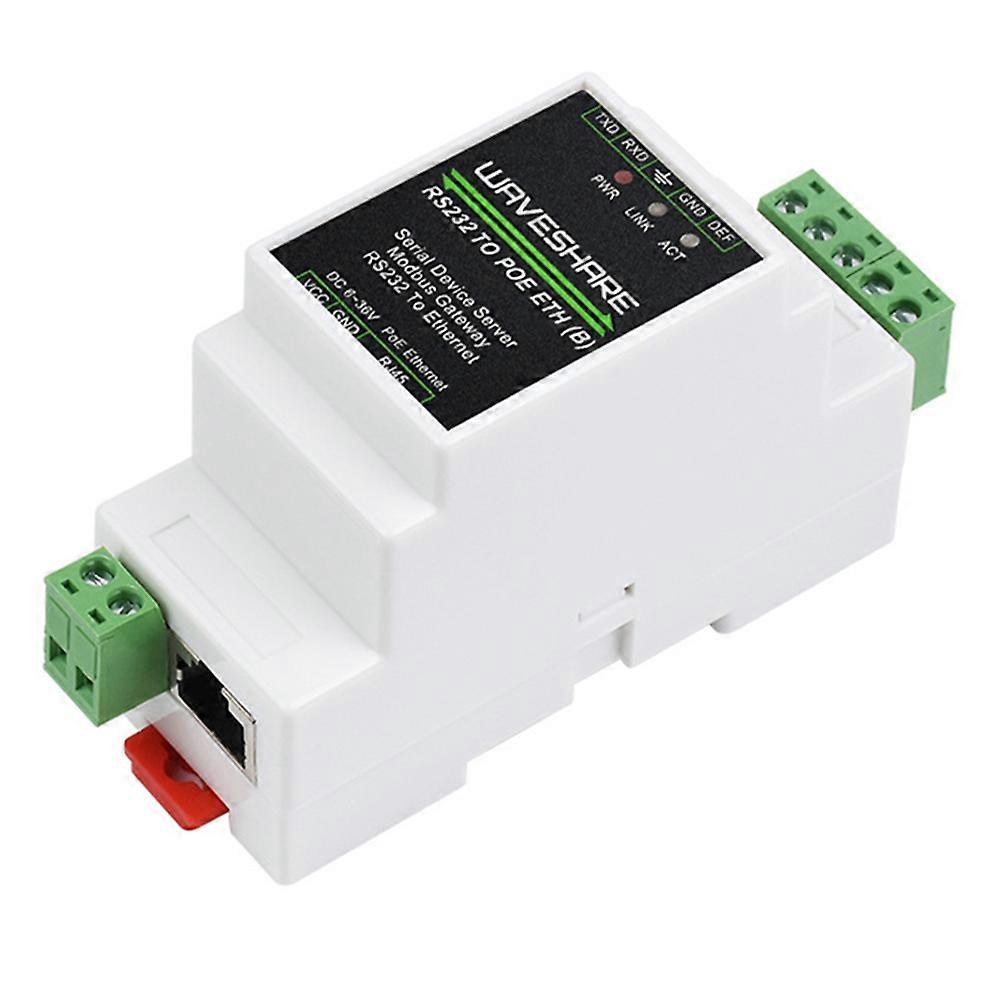 Serveur Série Industriel Waveshare Rs232 Vers Poe Eth, Module Ethernet Rs232 Vers Rj45, Module Tcp/ip Vers Série 300-115200 Bps