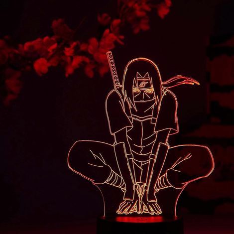 Itachi Uchiha Otaku Nachtlampe, Naruto Shippuden Actionfigur, 16-farben-rgb-led-nachtlicht Mit Fernbedienung, 3d-dekor Für Otaku-schlafzimmer, Bestes Geschenk Für Anime-fans.
