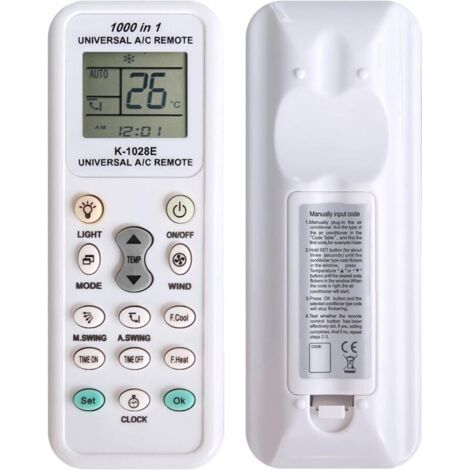 K-1028e Universal-klimaanlagen-fernbedienung, 1000-in-1-a/c-digital-lcd-fernbedienung, Kompatibel Mit Fujitsu, Lg, Panasonic, Samsung, Mitsubishi