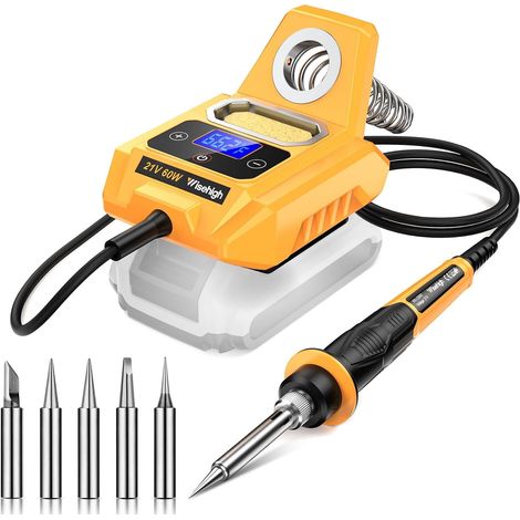Kabellose Lötstation Für Dewalt 20 V Max Batterie – Elektrische Lötkolbenstation Mit Digitalem Lcd-display, Schnelle Diy-lötstation, (batterie Nicht Im Lieferumfang Enthalten), Ohne Halterung