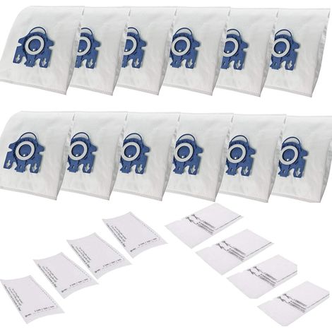 Set Mit 12 Miele Gn 3d-kompatiblen Beuteln – Komplett C2-c3 / Classic C1 / Katze & Hund / S8340 Powerline – Silence Ecoline