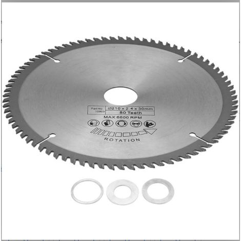 Kreissägeblatt, 210 Mm X 30 Mm Bohrungsdurchmesser, 80 Zähne, Kreissägeblatt Mit 3 Hartmetall-o-ringen