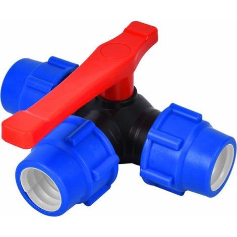 Kugelabsperrventil, 25-mm-schnellanschluss-dreiwege-kugelhahn, Pvc-pe-rohr, Schnellschalter, T-anschluss (größe: 25 Mm)