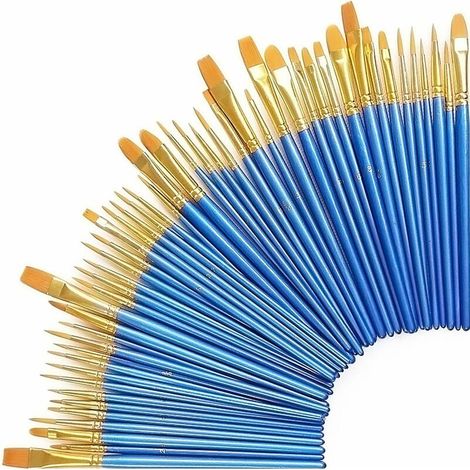 Kunstpinsel, Set Mit 50 Pinseln Und Professionellen Pinseln Für Acryl-, Öl- Und Gouachemalerei (50 Stück)