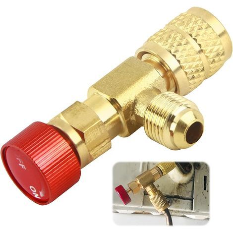 Kältemittelventil-adapter, Flüssigkeits-sicherheitsventil-adapter, 1/4 Zoll – 5/16 Zoll Klimaanlagen-sicherheitsventil – Präzise Kältemittelregulierung, Schützen Sie Ihre Klimaanlage