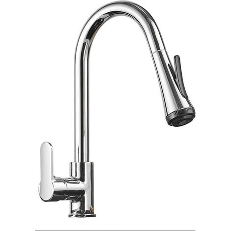 Küchenarmatur Mit Brause, 360° Drehbarer Spültischmischer Mit 4 Brausemodi, Küchenarmatur Aus Edelstahl (beschichtung)