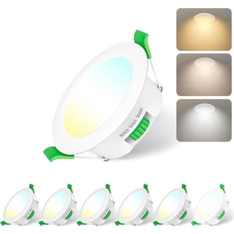 Led-einbaustrahler Für Badezimmer, Led-strahler 230 V, 7 W Loch Φ 65–75 Mm, Ip44, Dimmbar, Extra Flacher Led-einbaustrahler, Warmweiß 3000 K, Neutralweiß 4000 K, Kaltweiß 6500 K, 6er-set