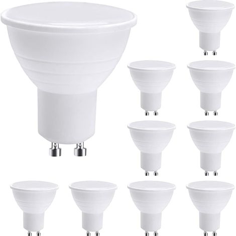 Led-gu10-spotlight-glühbirnen, Gu10-led-glühbirnen, 7 W Kaltweiß (entspricht 50 W Halogen), Energiesparende Glühbirne, 600 Lm, 120° Abstrahlwinkel, Nicht Dimmbar, 10 Stück
