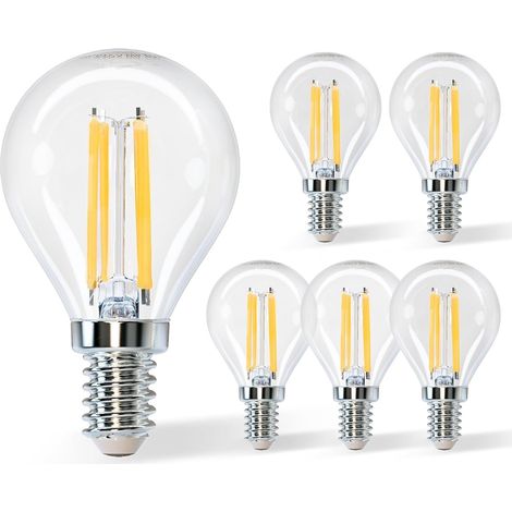 Led-glühlampe E14, Warmweiß 3000 K, 470 Lm, 4 W, Entspricht Einer 40-w-glühlampe, G45, 360°-winkel, Nicht Dimmbar, 5er-pack [energieklasse E]