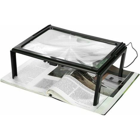 Led-lupe, Ultradünn, Faltbar, Zeitungslupe A4, Ganzseitige Lupe, Leselupe, Lupe Mit 3 X 4 Led-leuchtmitteln, Zum Lesen, Zum Stricken
