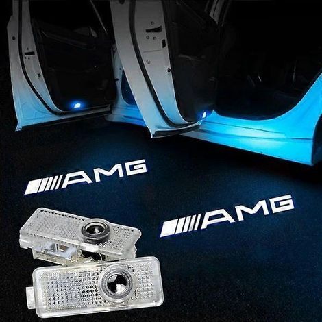 Led-türleuchten Mit Logo (2 Stück) Für Mercedes-benz Amg, Modelle A, B, C, E, C, Gl, Gla, Glc, Gle, Gls, M, Eqc Und Andere.