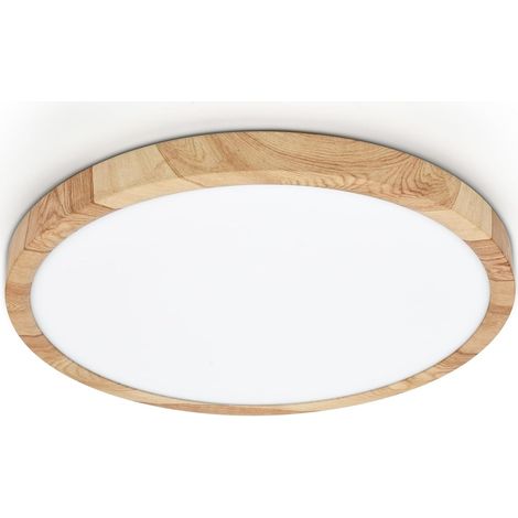 Lvl Led-deckenleuchte, 24 W, Holzmaserung, 30 Cm, Runde, Flache Nordische Beleuchtungskörper Für Wohnzimmer, Schlafzimmer, Küche, Badezimmer, Deckenbeleuchtung (24 W)