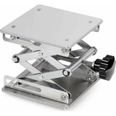 Laborhubtisch Aus Edelstahl – Abmessungen 150 X 150 Mm – Hubhöhe 75 Bis 260 Mm – Maximale Belastung 10 Kg