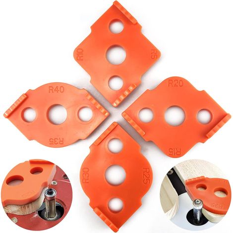 Lntyq – 4 Stück Radius-fräsvorrichtungen – Winkellehren R5 Bis R40 – Korrosionsbeständiges Abs-material – Für Präzise Holzbearbeitung