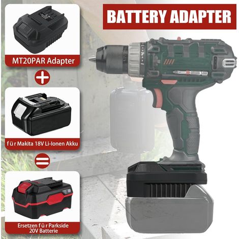 Mt20par Akku-adapter Für Makita Zu Parkside Elektrowerkzeug-akku-konverter Für Makita 18 V Bl1860 Bl1850 Li-ion-konverter Zu Parkside 20 V Xteam Elektrowerkzeug