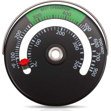 Magnetisches Holzofen-thermometer – Temperaturbereich 100–500 ℃ – Zifferblatt Aus Aluminiumlegierung – Genaue Temperaturanzeige