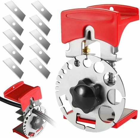 Manuelle Abisoliermaschine, Manueller Kabelabisolierer, Kupferabisolierer, Tragbarer Kabelabisolierer Mit Einstellbarer Tiefe Mit 10 Klingen