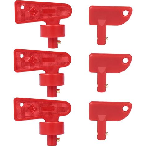 Set Mit 6 Universellen Batterieschalterschlüsseln – 10-mm-ersatzschlüssel Für Den Hauptschalter, Kompatibel Mit 12–60 V Für Fahrzeuge, Boote Und Autos