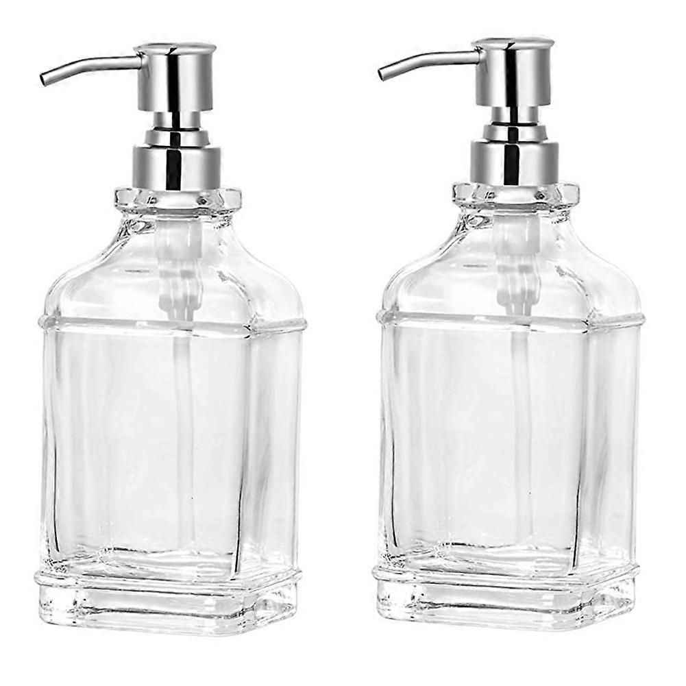Distributeur De Savon En Verre Avec Pompe En Acier Inoxydable. Distributeur De Savon Pour Les Mains Rechargeable. Distributeur De Savon Pour La Salle De Bain.