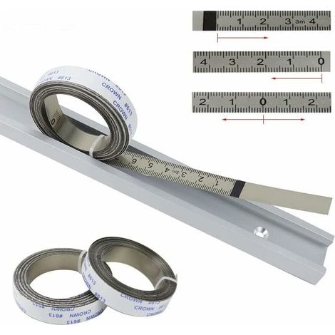 Metrische Lineale, Selbstklebende Schienenstreifen, Für Gehrungssäge, Maßband, Maßstabslineal, Mitte Nach Rechts Und Links, 2,5 M-0-2,5 M, Silber, 1 Stück