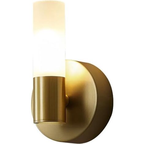 Moderne Lineare Led-wandleuchte Für Badezimmer, Doppellampe, Gold, Weiß, Milchglas, Messing, Wandleuchte (keine Glühbirne)