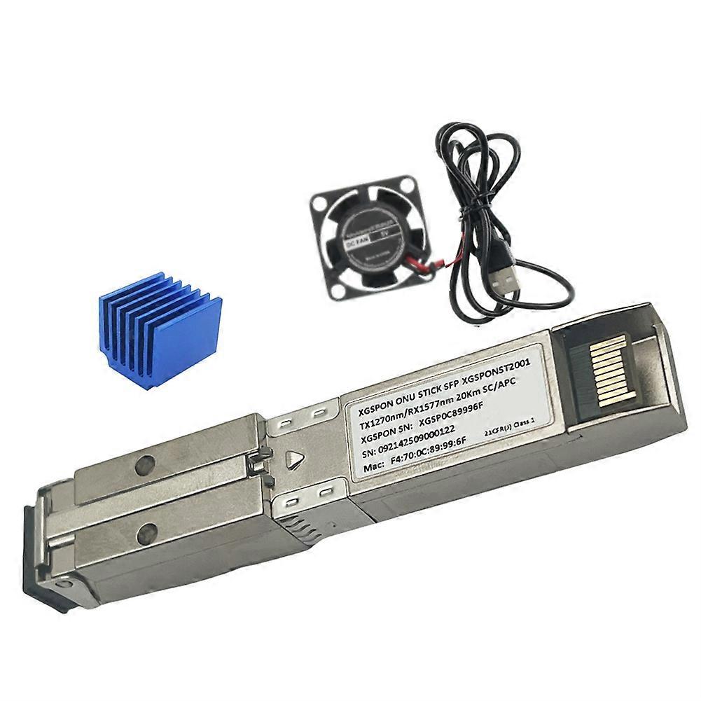 Xgspon Onu Sfp+ Stick Avec Ventilateur, Firmware 8311 Préinstallé Pour La Gestion Ip-sn-mac, Ont Sfp Smf Sc/apc 1270/1577 Nm 10 Gb/s
