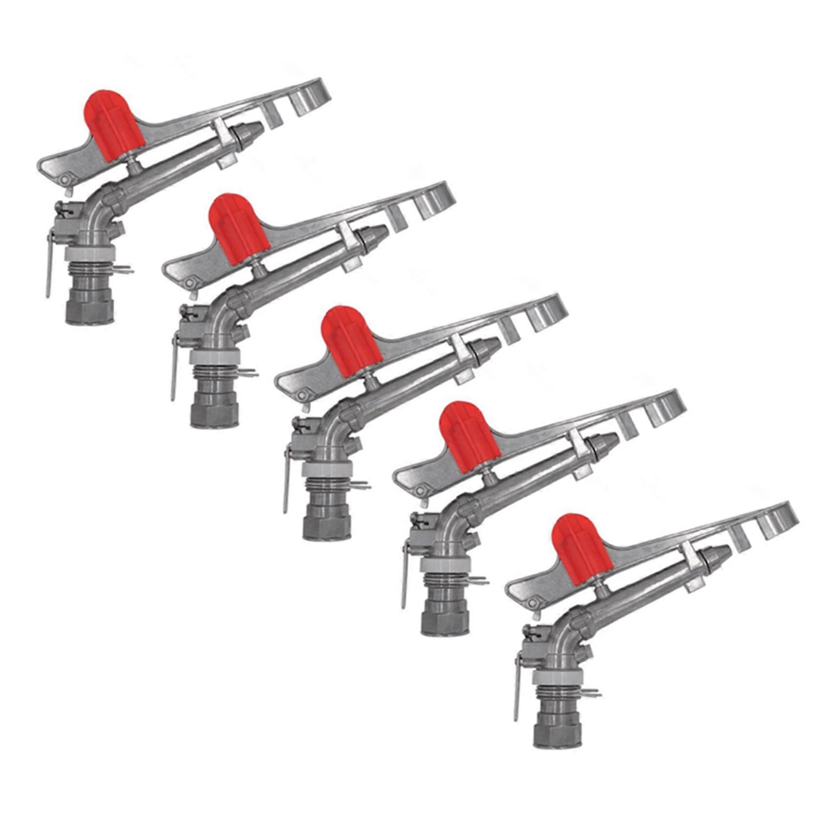 Lot De 5 Arroseurs D'Irrigation À Buse En Alliage De Zinc, Jet De Pluie Réglable À 360°, Arroseurs De Terrain, 1,5 Pouce