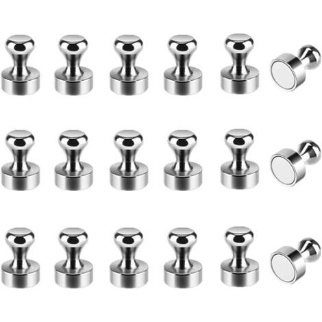 Möbelmagnete, 18 Tragbare Whiteboard-kegel, Kleine Magnetische Kühlschrank-pinnnadeln (silber)