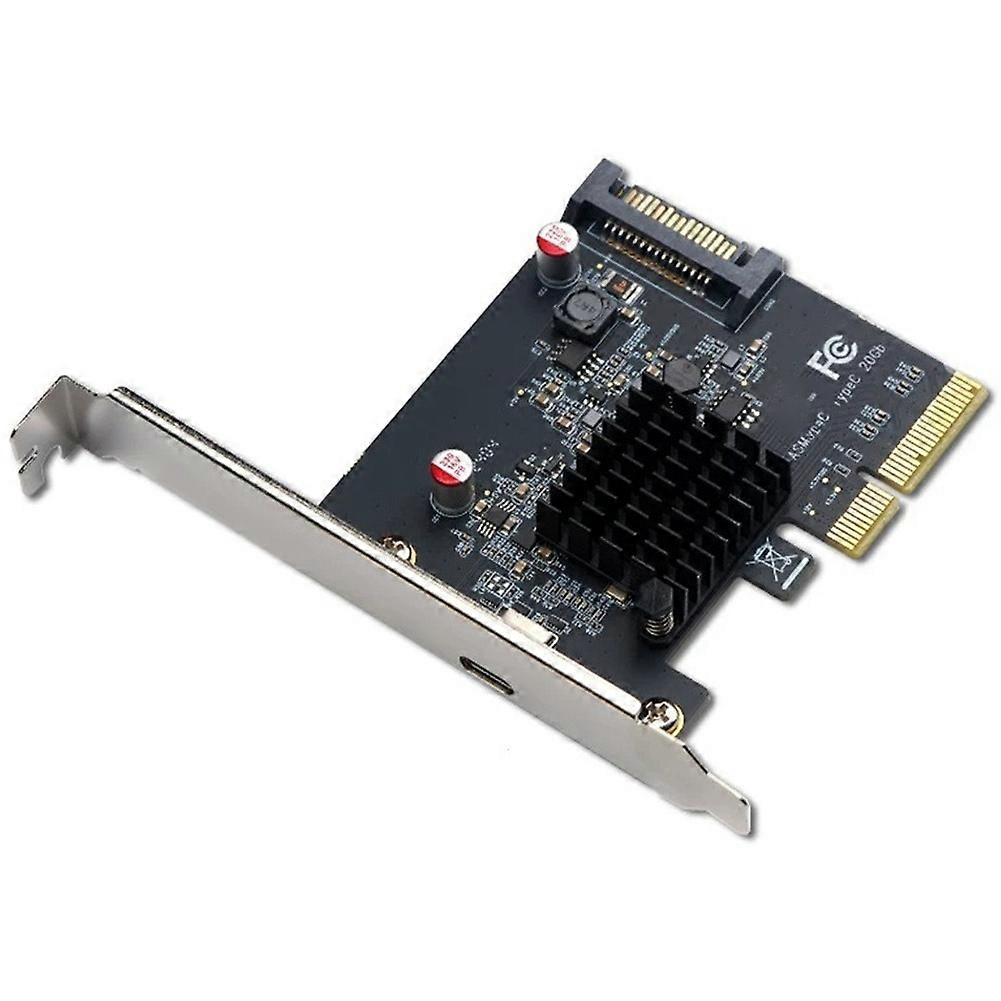 Carte D'Extension Pci-e 4x Vers Type-c, Adaptateur D'Extension Pcie 4x Vers Usb 3.2 Gen 2x2 (20 Gbit/s), Chipset Asm3242, Alimentation Sata