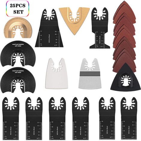 Oidipie – 25-teiliges Universal-sägeblatt-set Mit Oszillierendem Werkzeug – Für Präzise Schnitte In Holz Und Kunststoff – Kompatibel Mit Fein, Dremel, Bosch, Makita, Dewalt