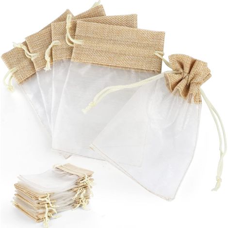 Organza-geschenkbeutel, 30 Stück, Hochzeits-schmuckbeutel, 10 X 15 Cm, Sackleinen-geschenkbeutel Mit Kordelzug, Schmuckbeutel Für Hochzeit, Party, Geburtstag, Heimwerken.