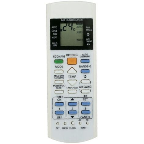 Panasonic A75c3300 Klimaanlagen-fernbedienung – Robustes Abs – Reichweite Bis Zu 10 M – Betrieb Mit 2 Aaa-batterien – Ersatz Für Die Modelle 3208 3706 3708 3883 3935