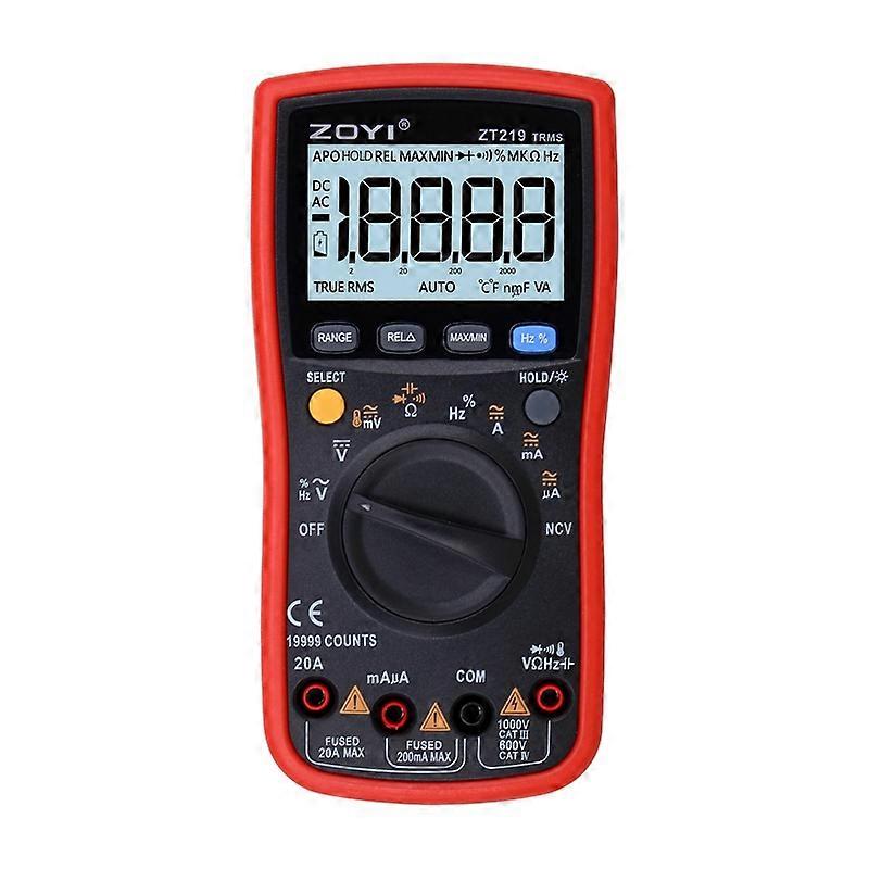 Multimètre Numérique Zt219 True-rms 19999 Points, Sélection Automatique De La Gamme, Ncv, Fréquence, Arrêt Automatique, Tension Ac/dc