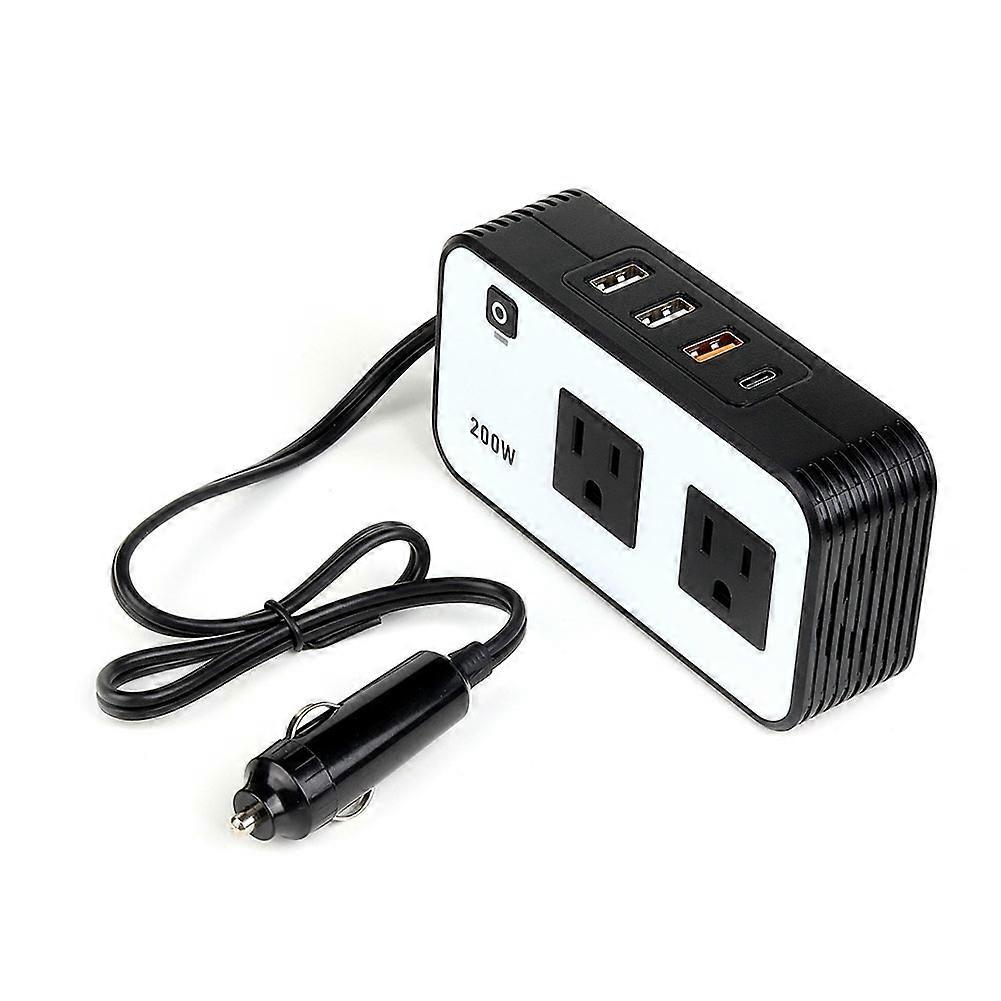 Convertisseur De Puissance Pour Voiture 200 W, Adaptateur Allume-cigare 12 V Cc Vers 110 V Ca, Prise Américaine.