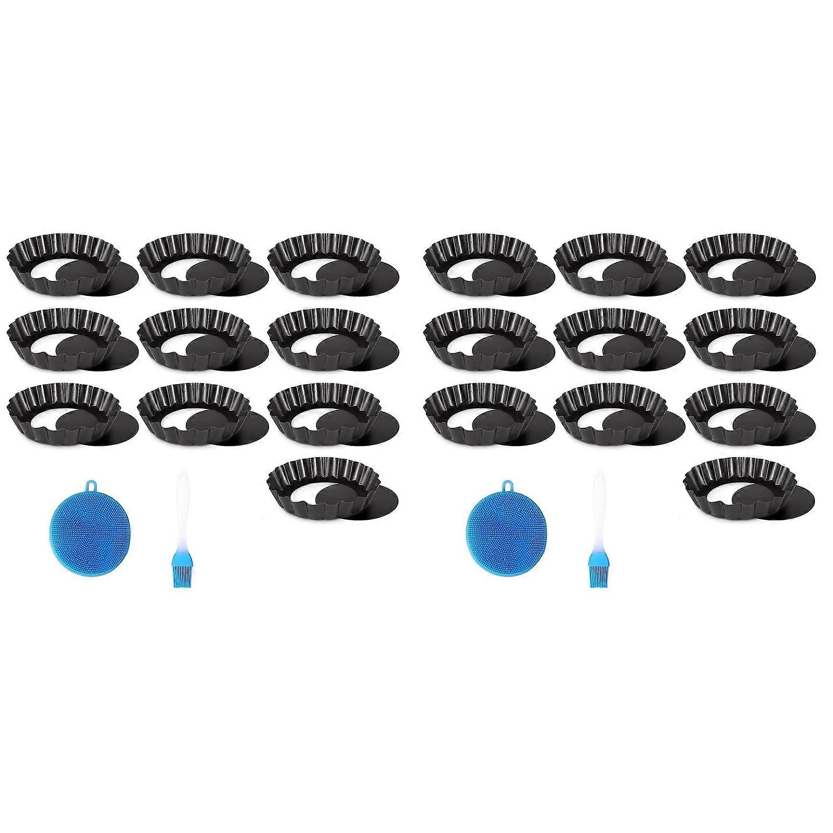 20 X Tarteformen, 4-zoll-tarteformen, Antihaftbeschichtete, Abnehmbare 4-zoll-tarteformen Aus Karbonstahl Mit Losm Boden, Einfach Zu Bedienen Et Zu Reinigen