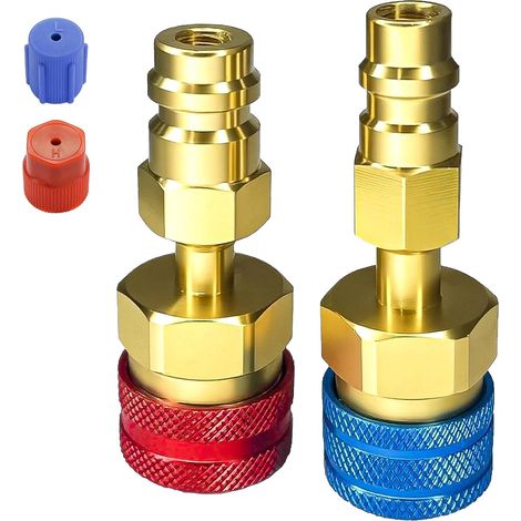 R1234yf-zu-r134a-schnellanschluss, R1234yf-kältemittel-adaptersatz Für Ac-ladeschlauch, High-/low-side-ac-ladeanschluss-umrüstsatz Für Klimaanlagen