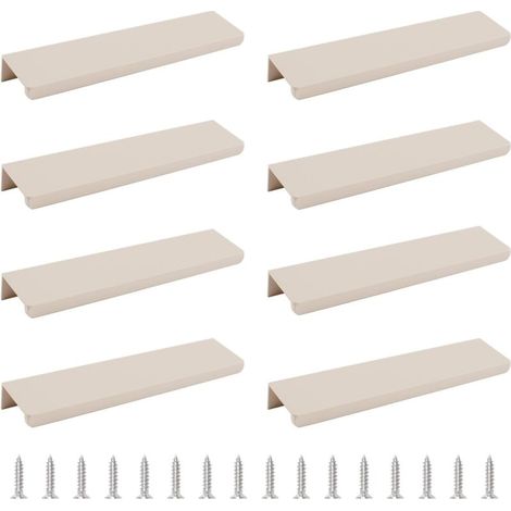 Rhg 8 Stück Versteckte Schubladengriffe, Aluminiumlegierung, Kaschmir, Schranktürgriffe Für Küche Und Zuhause, 150 Mm