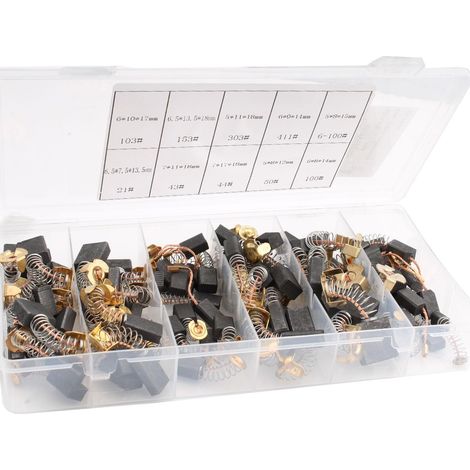 Runcci-yun 80pcs 10 Größen Kohlebürste Elektromotor Universal Kohlebürsten Kohle Für Bohrer Kohle Für Elektrische Maschine Kohlebürsten Für Schleifmaschinen, Kreissägen