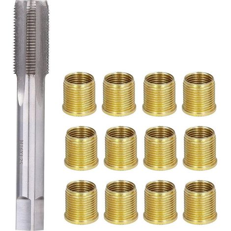 Reparaturwerkzeuge Für Zündkerzengewindelöcher, 12 Gewindeeinsätze M14 X 1,25, Ein Gewindebohrer M16 X 1,25, Geeignet Für Die Reparatur Von 16 Mm