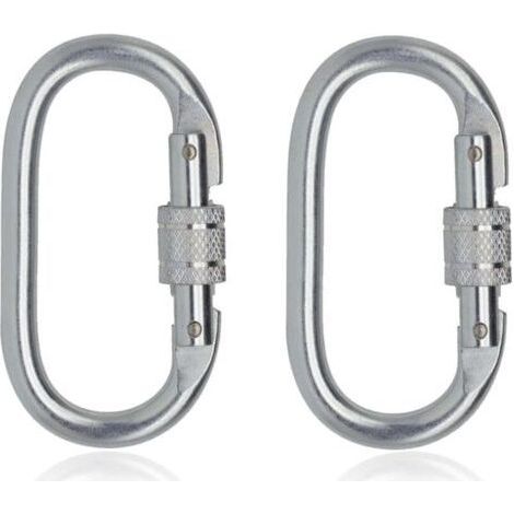Robuster Clip-kletterkarabiner (25 Kn = 5.600 Lbs), Haken Mit Mehrzweck-schraubverschluss Zum Klettern, Rigging, Seilen, Hängematten (form O, 2er-pack)